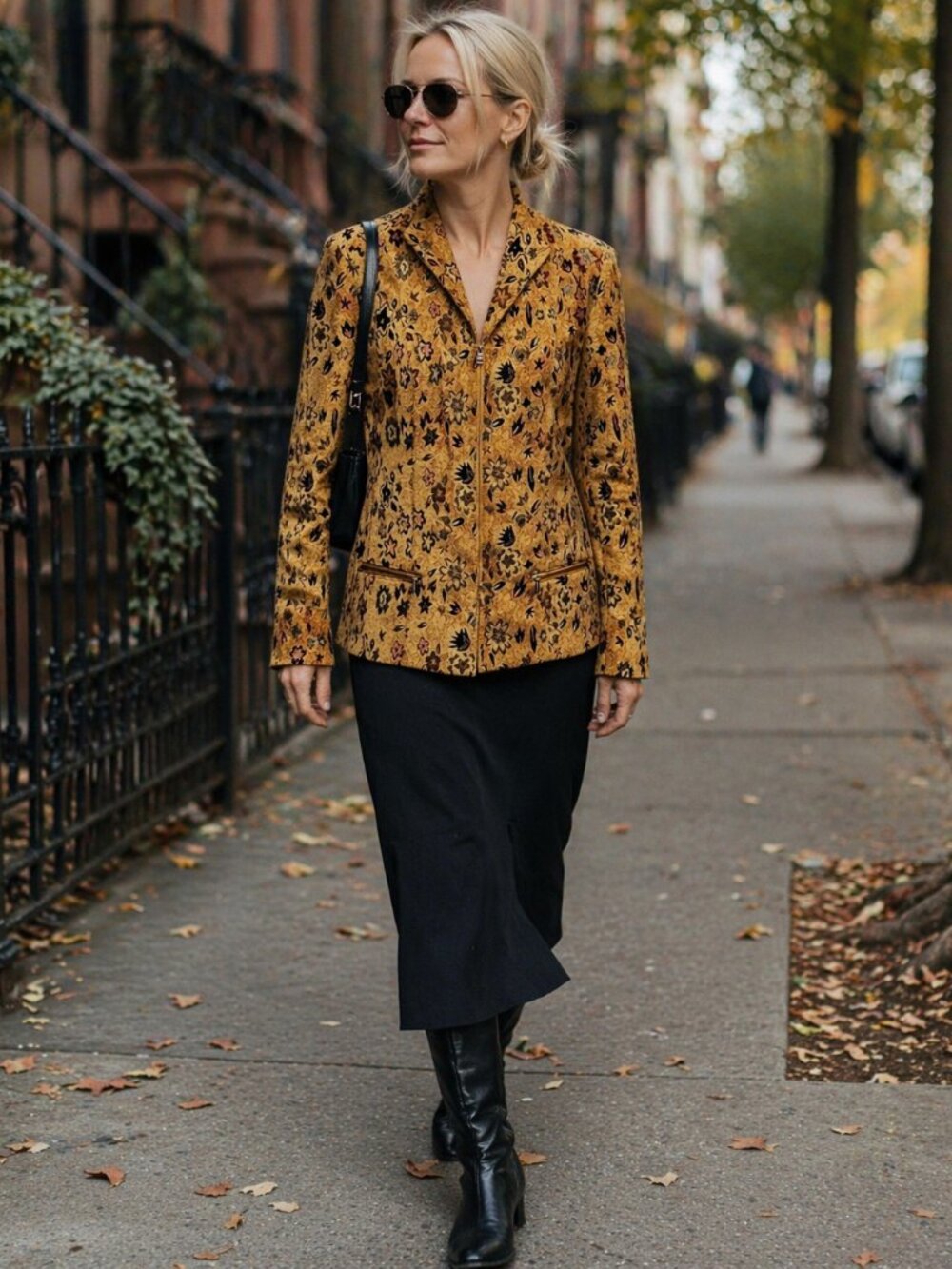 Vintage Tapestry Boho Zip Front Velvety Longline Blazer Jacket Sz 14